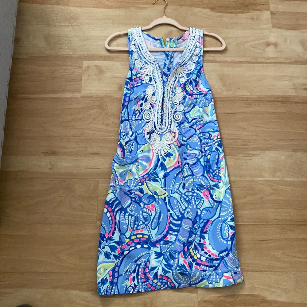 Lilly Pulitzer Carlotta Blue Peri Pinch Stretch Dress